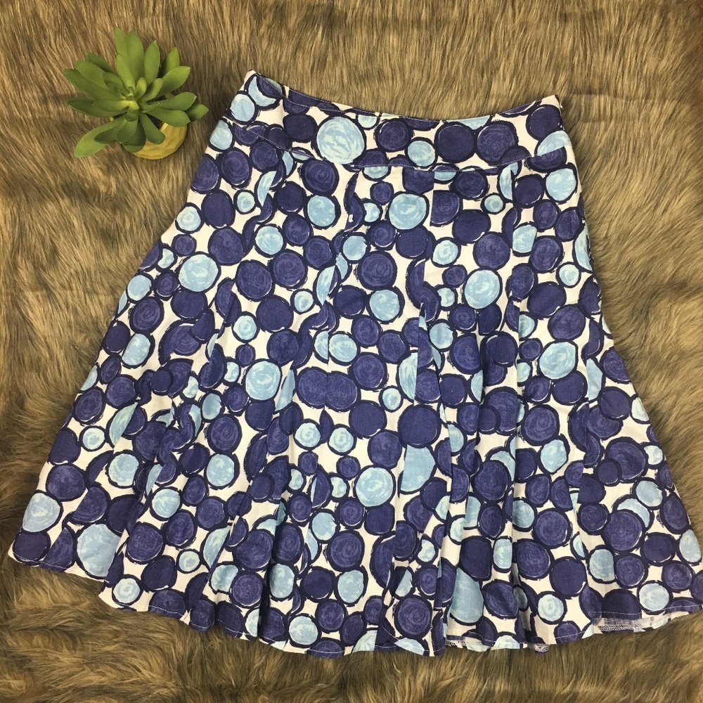 Boden 100% Linen Pleated Skirt